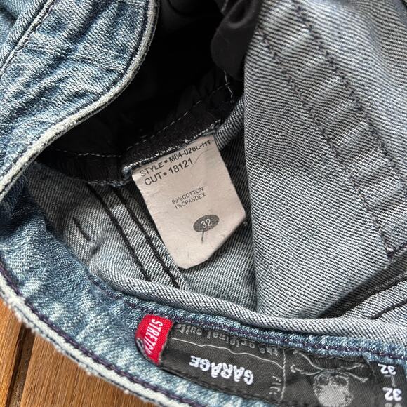 Y2K Lip Service Garage Button Fly Jeans Skull Cross Bones Grunge Mens Size 32x32 - Picture 10 of 11